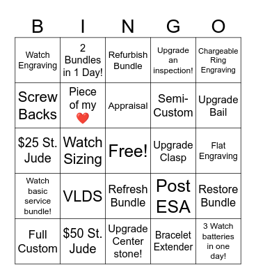 Restoration Weekend Bingo Card