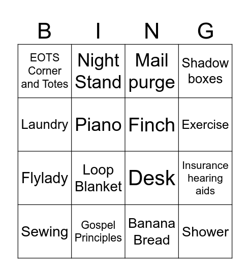 WEEKEND MAYHEM Bingo Card
