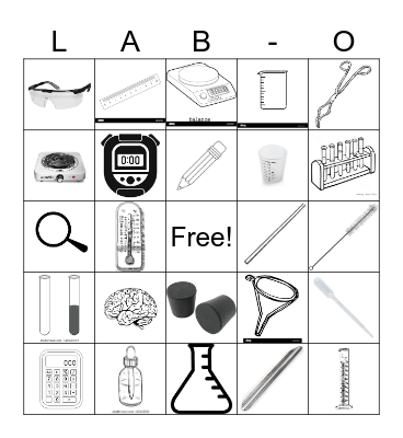 Chemistry Lab Tool Bingo Card