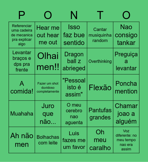Bingo do Ponto Bingo Card