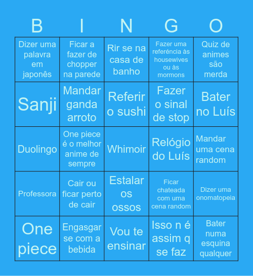 Andy crl Bingo Card