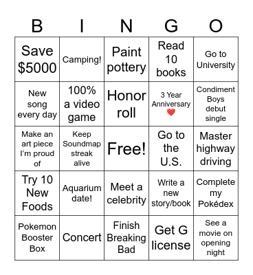 2025 Bingo Card