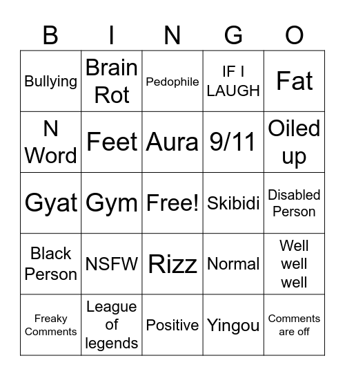 Mars Bingo Card