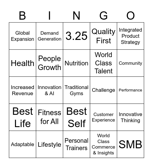 GTM Summit Bingo Card