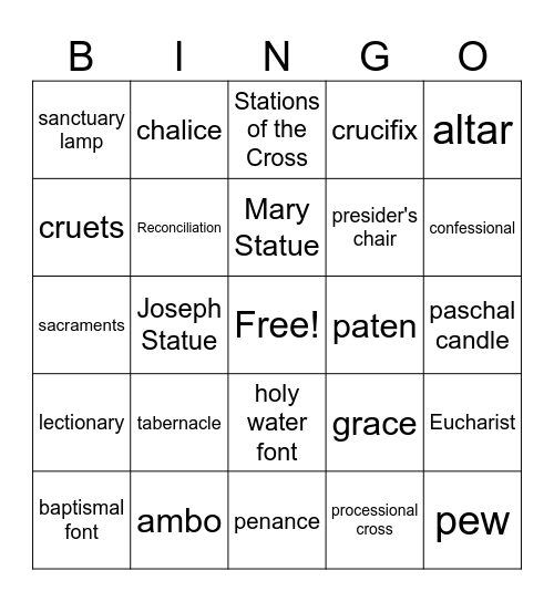Church BINGO Card