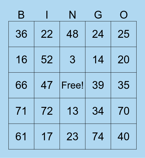 Baby Shower Bingo Card