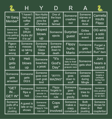 OLYMPIC BINGO Card