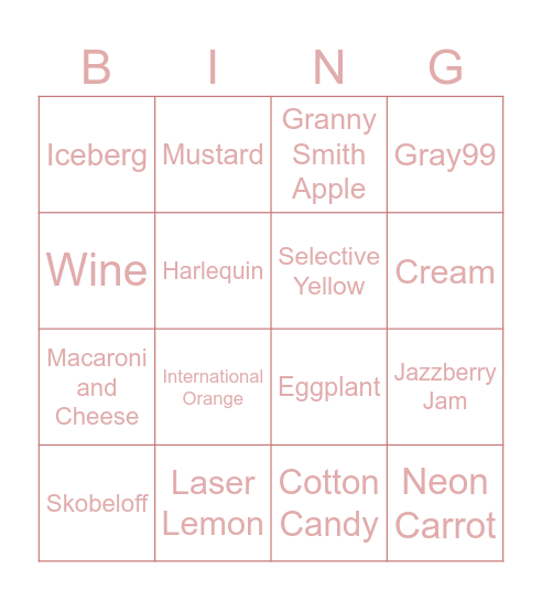 peron.'s color bingo Card