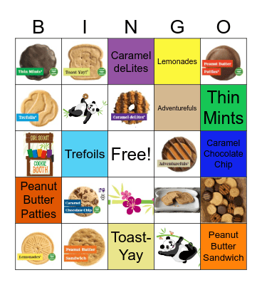 Girl Scout Cookie Bingo Card