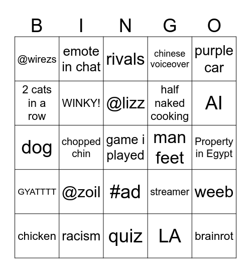 smol bingo Card