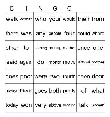 BINGO Card