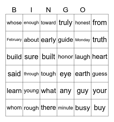 Bingo Card