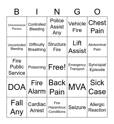 Dispatch Bingo Card