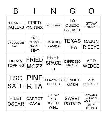 SATURDAY NIGHT BINGO 01/11/25 Bingo Card