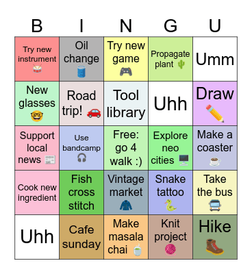 Very Zeebee 2025 Bingo Card