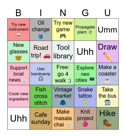 Very Zeebee 2025 Bingo Card