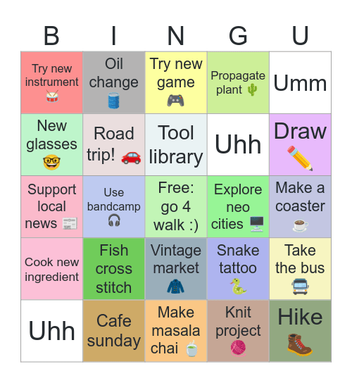 Very Zeebee 2025 Bingo Card