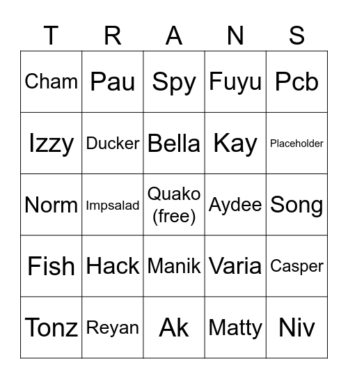 I'm coming for you Bingo Card