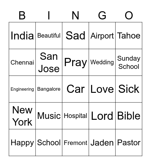 CCI Tea Party Bingo Card