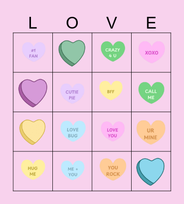Valentines BINGO Card