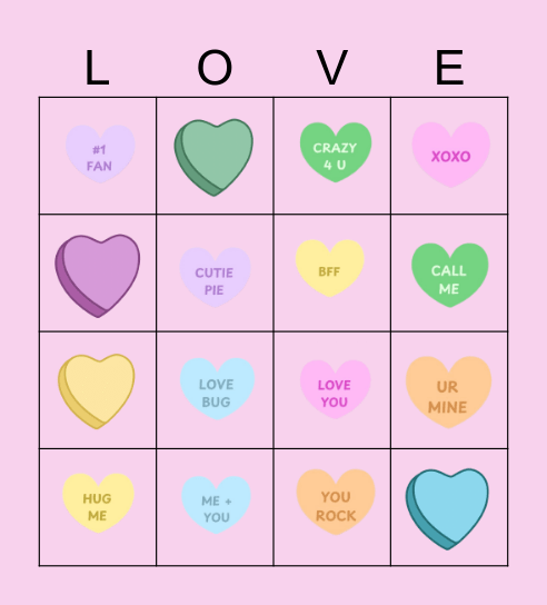 Valentines BINGO Card