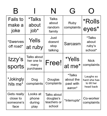Choche Bingo Card
