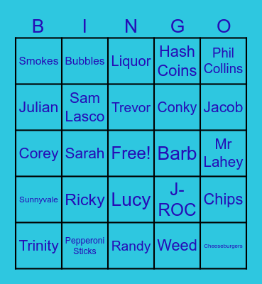 Trailer Park Boys Bingo Card