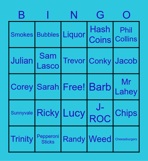 Trailer Park Boys Bingo Card