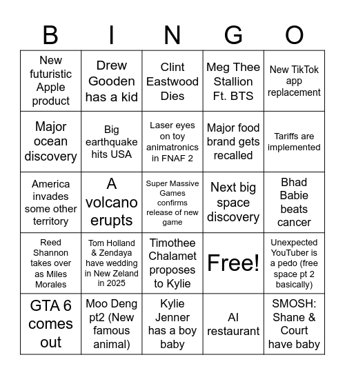 2025 Bingo Card