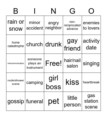 Your Place or Mine Bingo Card
