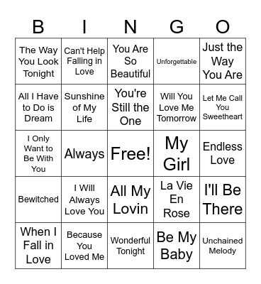 Love Bingo Card