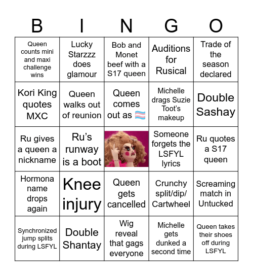 RPDR S17 BINGO Card
