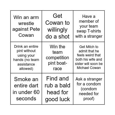 Blue Team - Bingo Card