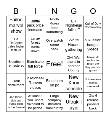2025 Bingo Card