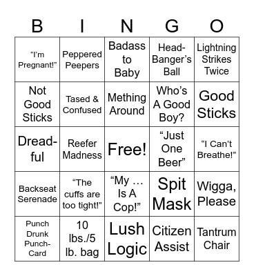 Body Cam Bingo! Bingo Card