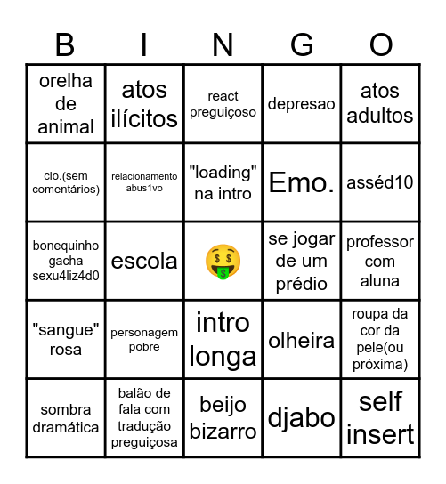 GACHA LIFE(perdendo minha sanidade >w<) Bingo Card