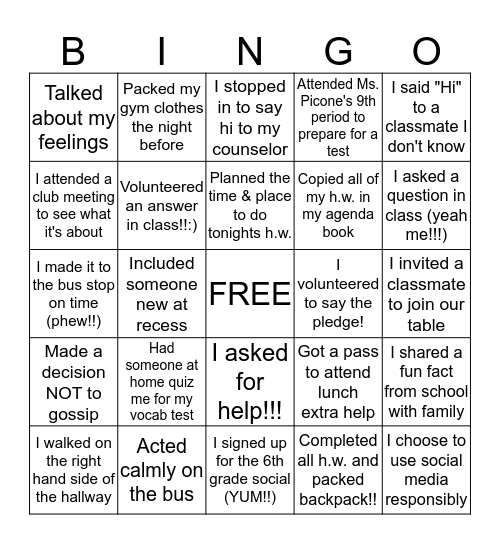 Bingo Card
