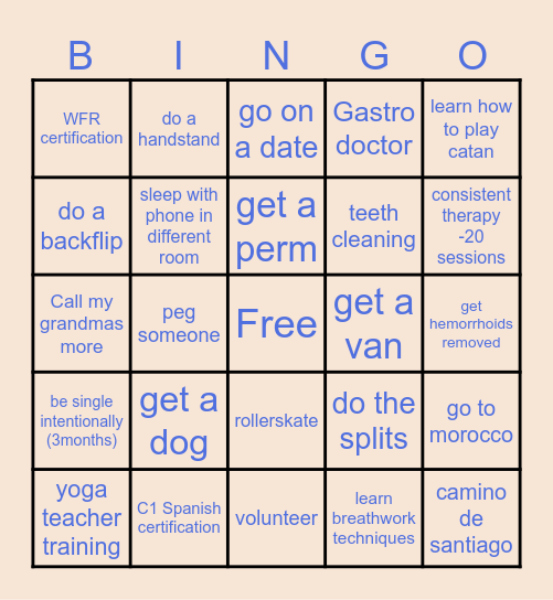 Syds 2025 Bingo Card