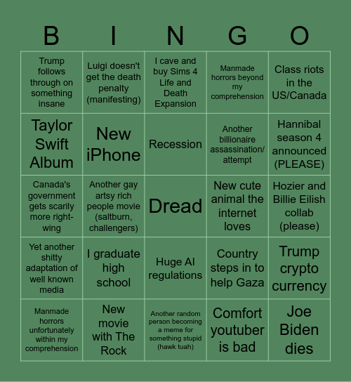 2025 Bingo Card