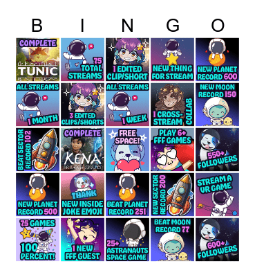 Kellzaba's Universe Bingo Bongo 2025 Bingo Card