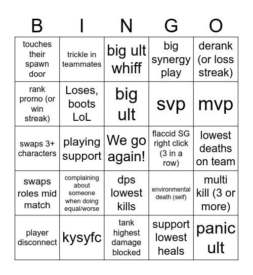 Eggbert Rivals Bingo Card
