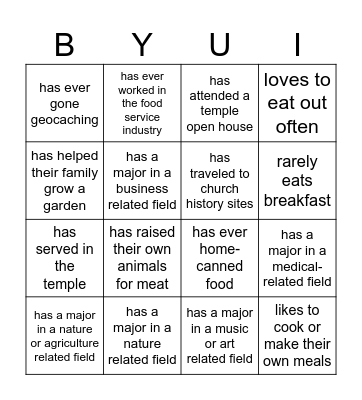 Main Course Bingo: 🍔 Find someone who... Bingo Card