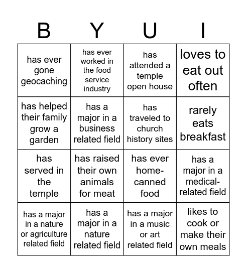 Main Course Bingo: 🍔 Find someone who... Bingo Card