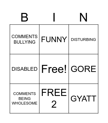IG REELS Bingo Card