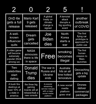 2025 bingo Card