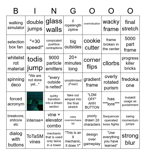 modern jtoh tower bingo Card