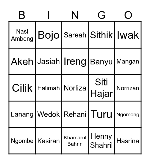 B3K BINGO Card