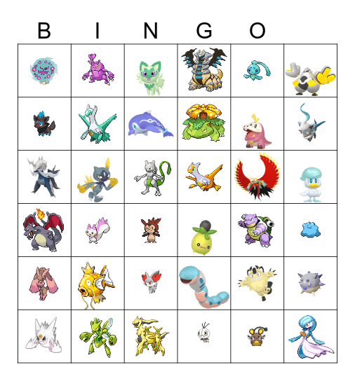 2025 shiny hunts Bingo Card
