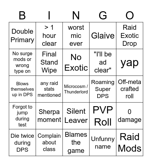 Witness Encounter Bingo Card