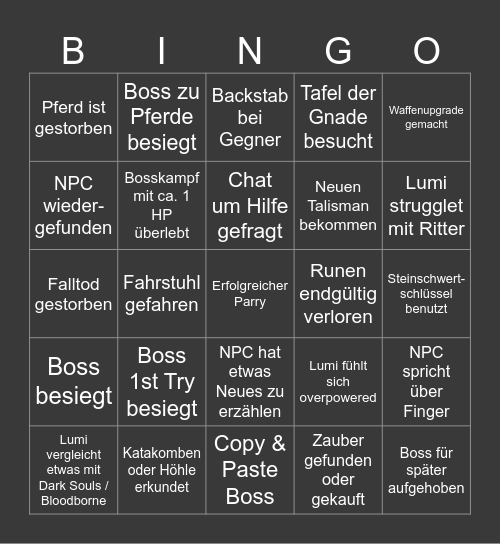 Lumi's nicht mehr so weihnachtliches Bingo Card
